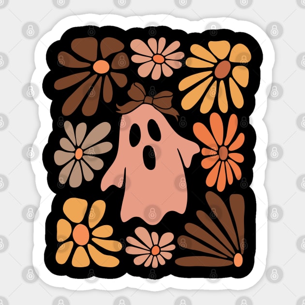 Boho Floral Ghost Sticker by JessArty